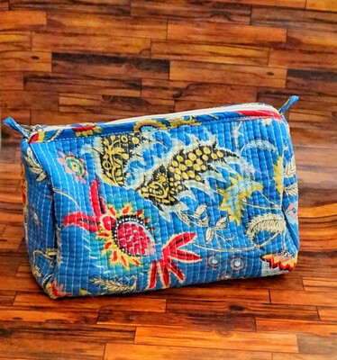 Large Quilted Travel Toiletry Makeup Bag