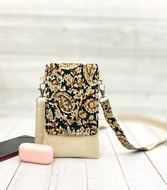 Crossbody Phone Bag for Women - Kalamkari
