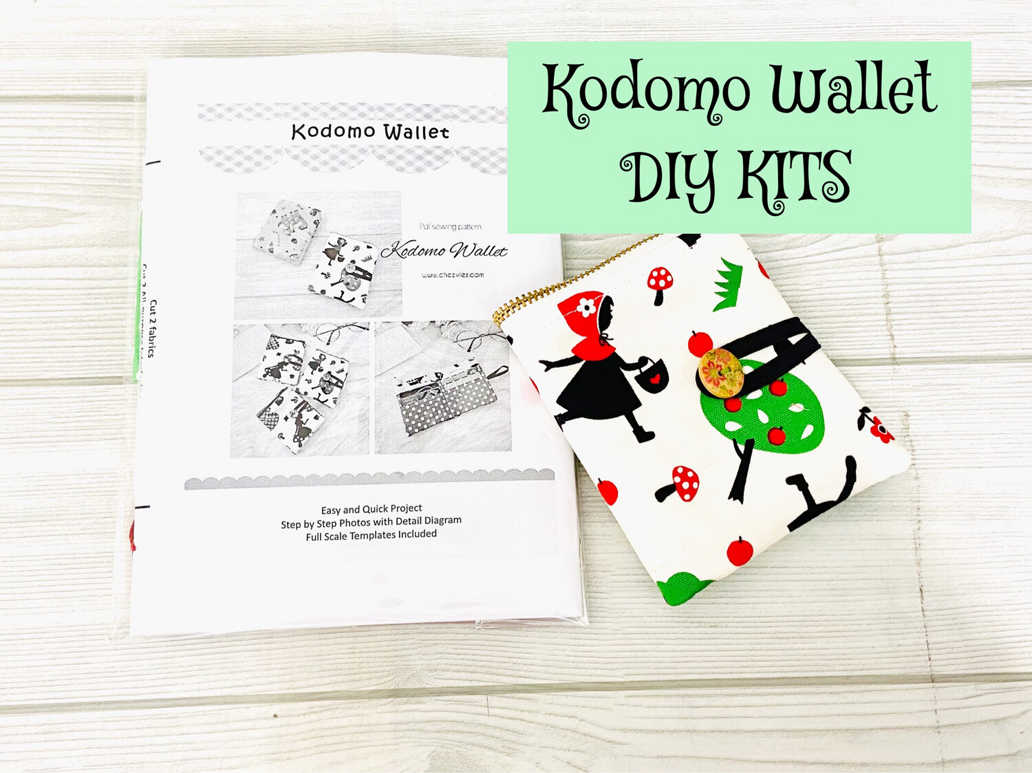 Kodomo Wallet DIY Kits With Template - Red Riding Hood