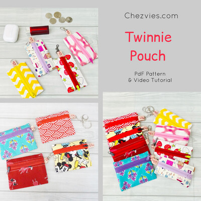 Twinnie Pouch Mini Keychain Wallet Sewing Pattern