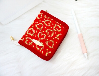 Red Floral Wallet - Cute Zipper wallet