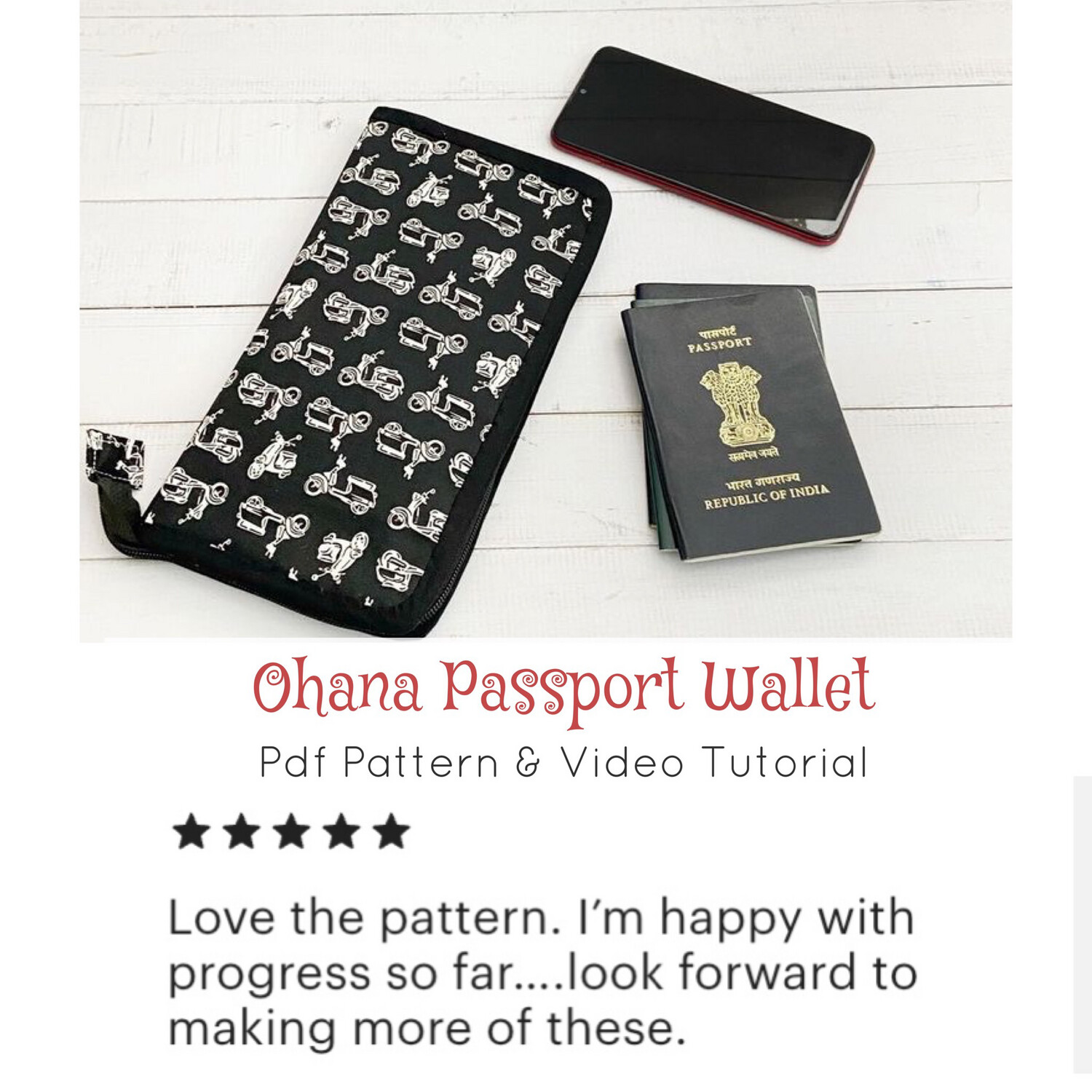 PdF Sewing Pattern Family Passport Holder