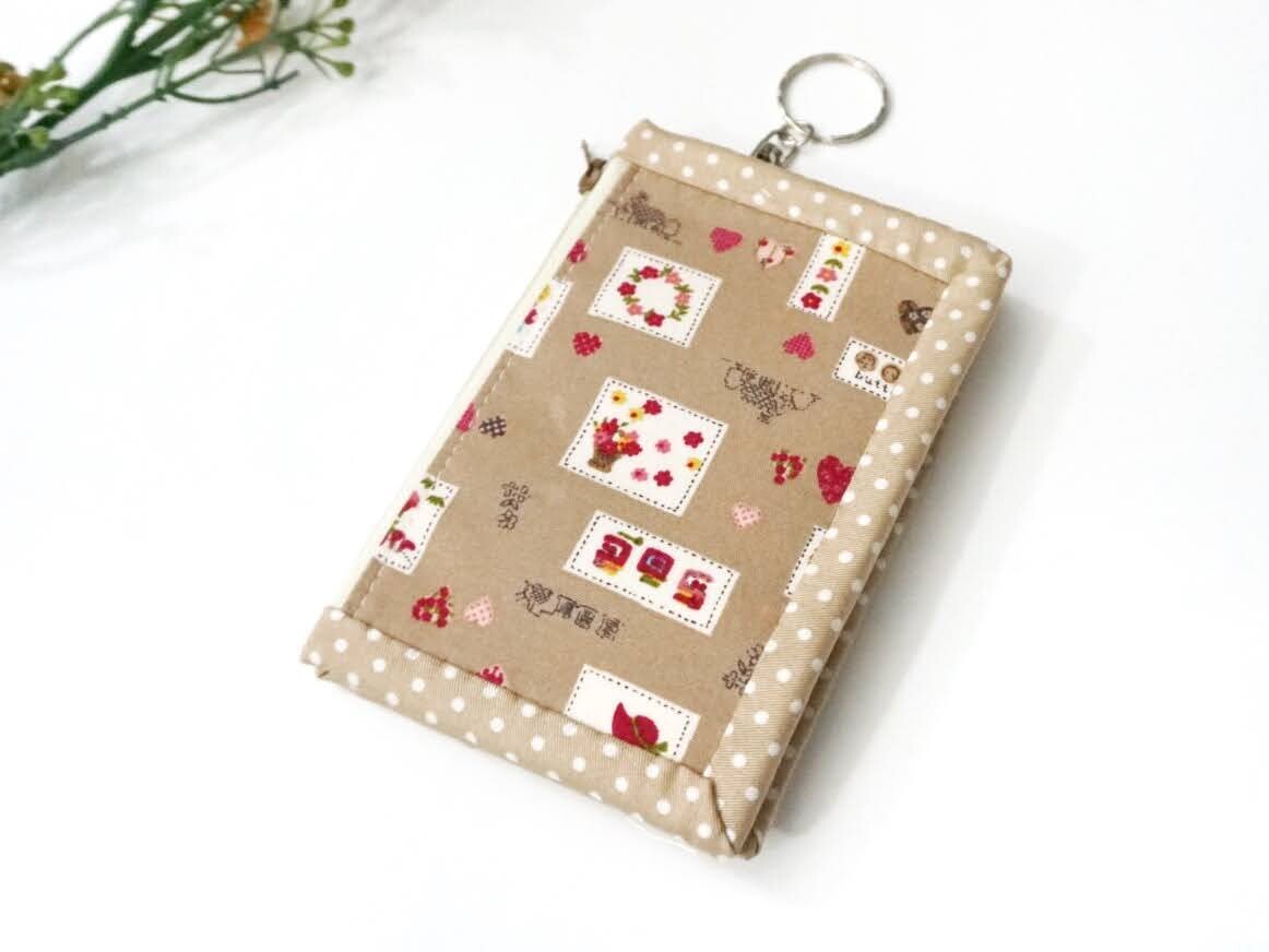 Cute Small Wallet Keychain Cardholder - Sunbonnet Sue