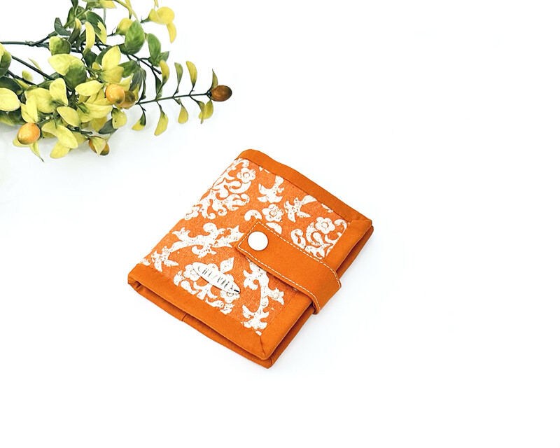 Small Fabric Wallet - Orange Floral