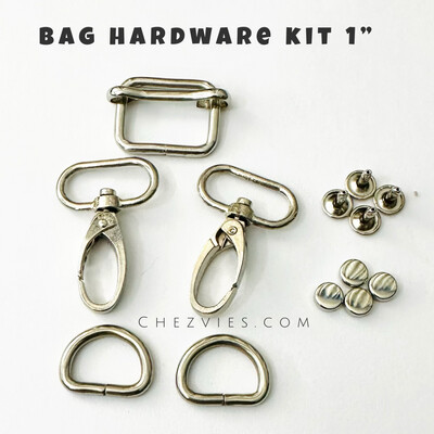 Handbag Hardware Kit - 1 Inch - Nickel