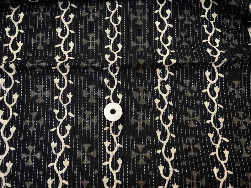 Black and White Hand Block Print Cotton Fabric for Dress Making Sewing Quilting Crafting 44 Inch Wide