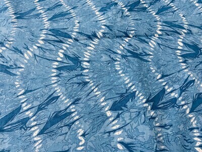Blue Tie Dye Cotton Fabric, 44 Inch Wide
