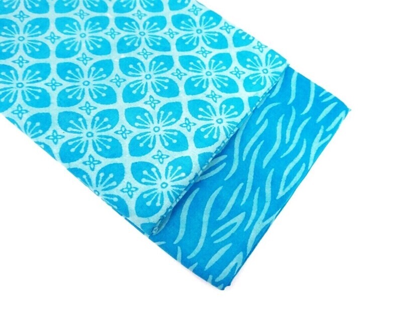 Blue Unstitched Dress Materials for Women