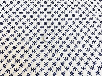 Blue Off White Small Floral Cotton Fabric, Screen Print Fabrics for Dressmaking Sewing Quilting Crafting, 44 Inch Wide, Sold by Half Yard