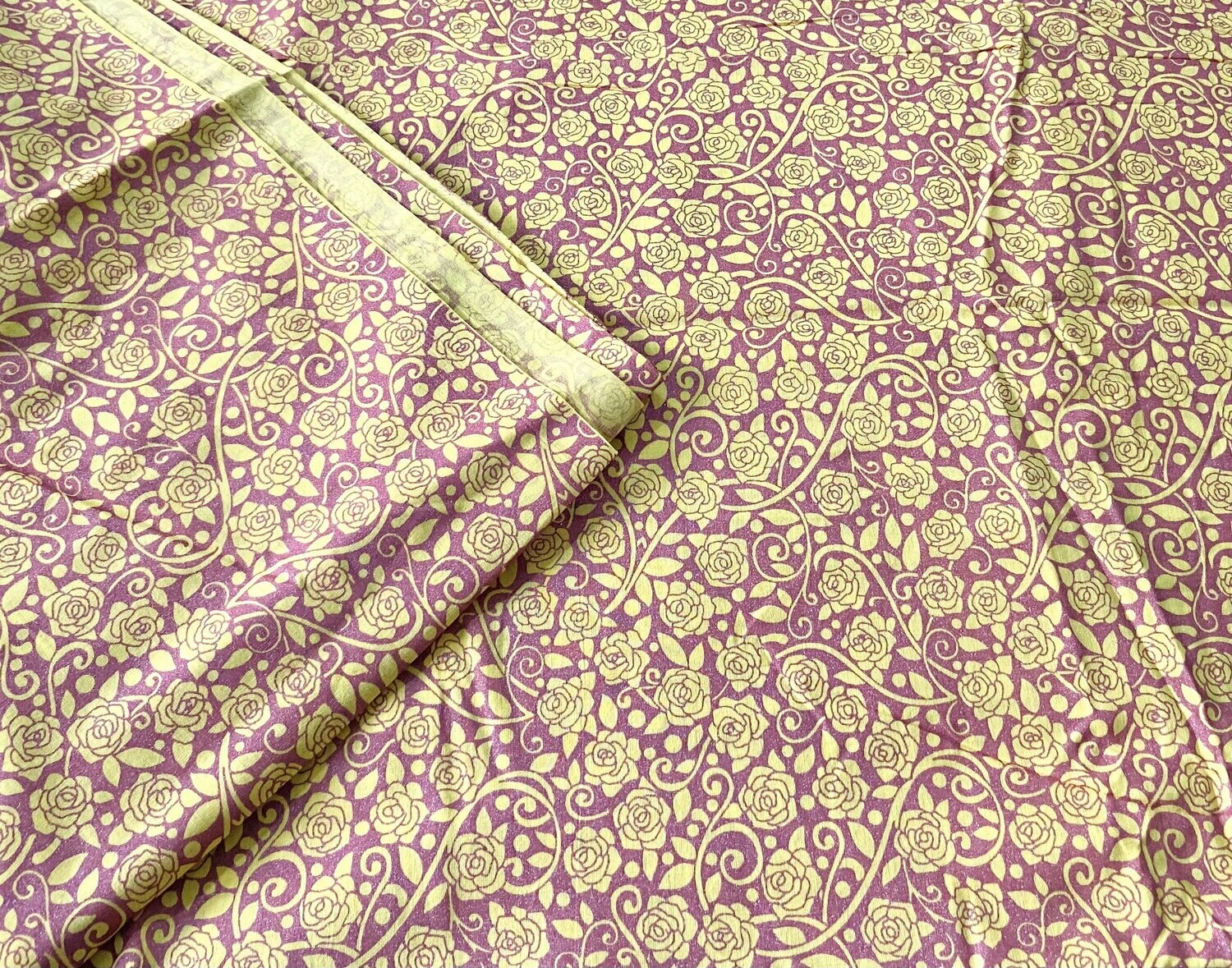 Small Roses Print Cotton Fabric, Fabric with Glitter, Small Floral, Dress Sewing Fabric, 44 Inch Wide, sold by half yard