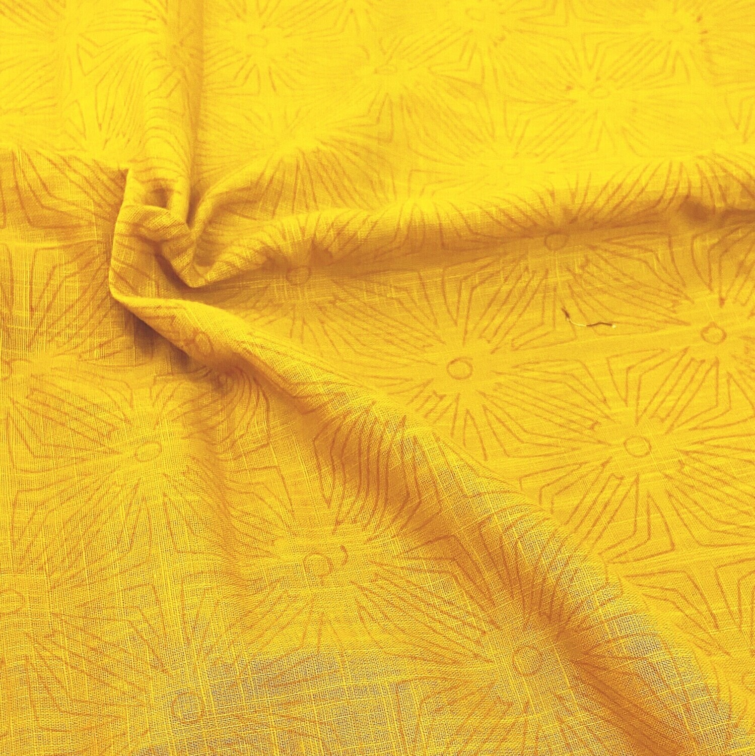 Slub Cotton Indian Fabric, Dark Mustard Self Printed Textured Cotton Fabrics, Sewing Quilting Crafting , 44 Inch Wide, Sold by Half Yard