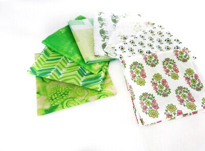 Green Fat Quarter Fabric Bundle - 6 pack