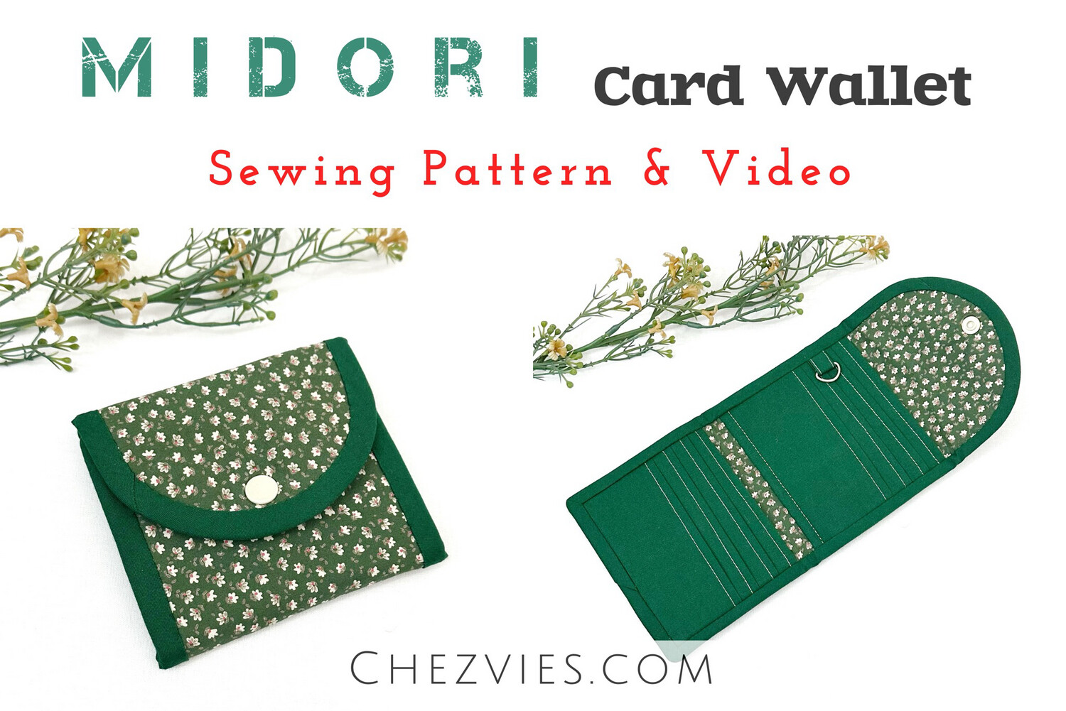 Midori Small Trifold Card Holder Wallet Sewing Pattern (with Video Tutorial)