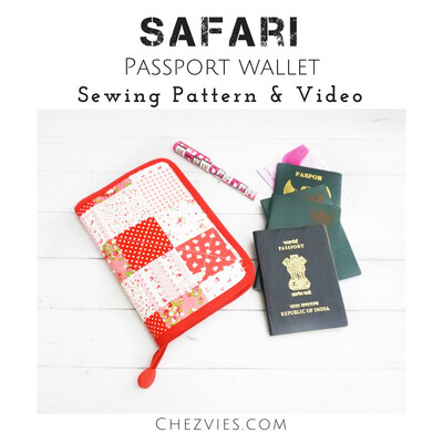 SAFARI Travel Passport Wallet Sewing Pattern With Video Tutorial