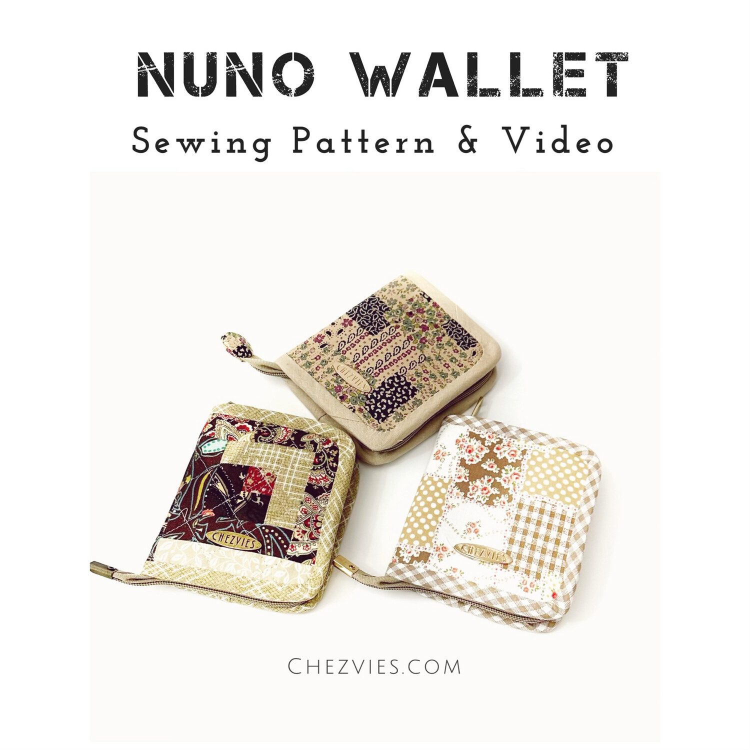 Nuno Small Zipper Around Wallet Sewing Pattern