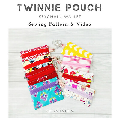 Twinnie Pouch Mini Keychain Wallet Sewing Pattern