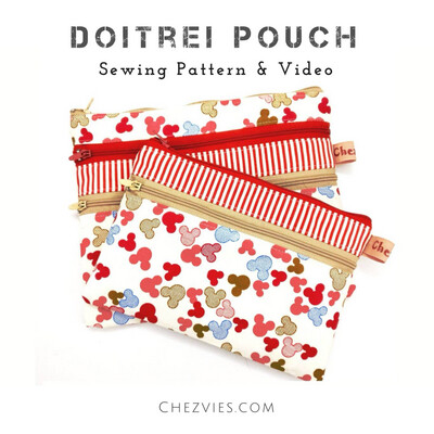 Doitrei Triple and Double Zipper Pouch Sewing Pattern