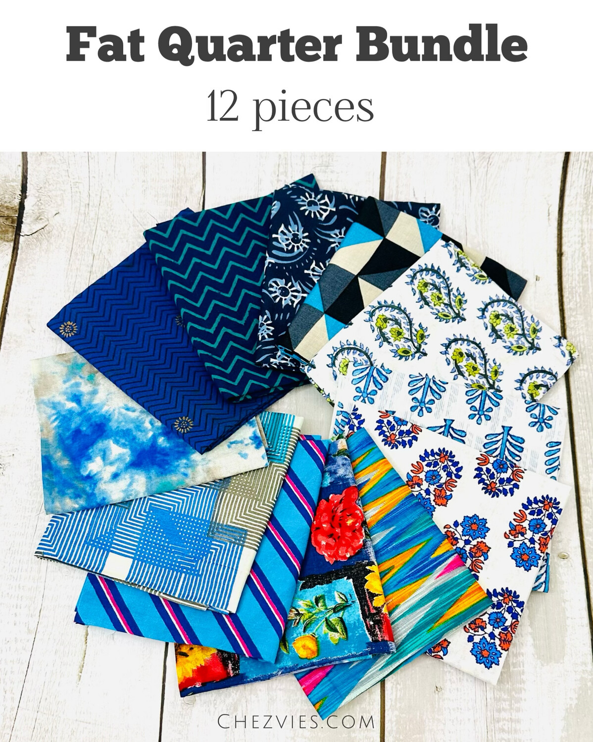 Blue Fat Quarter Fabric Bundle