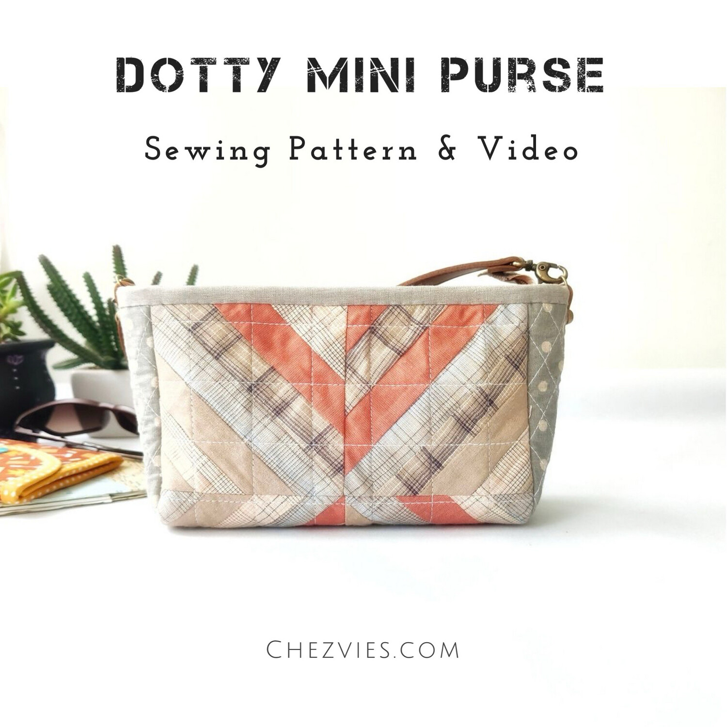 Dotty Patchwork Mini Purse Sewing Pattern