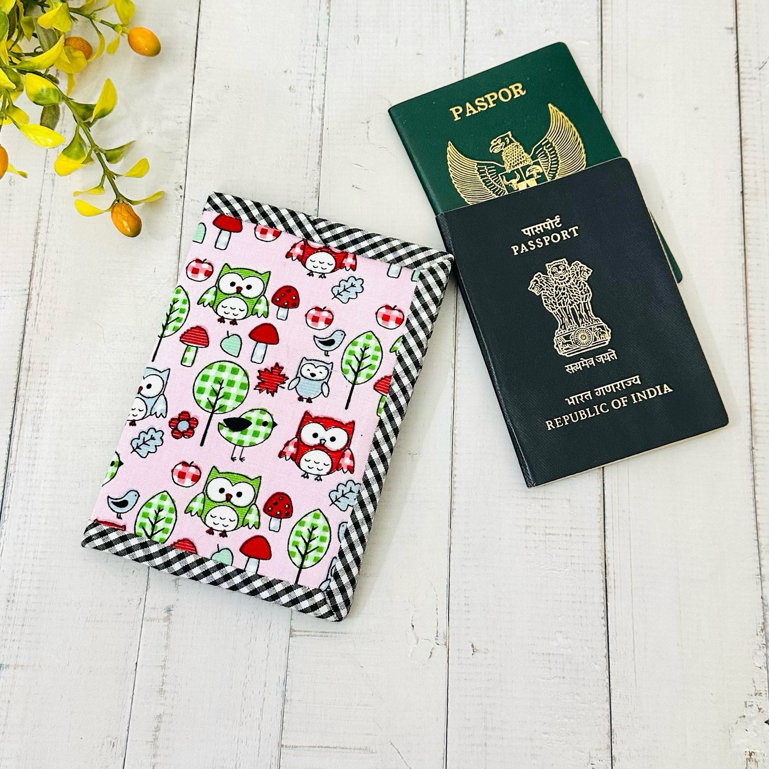 Pink Owl Passport Wallet