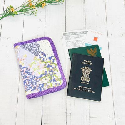 Purple Patchwork Passport Wallet