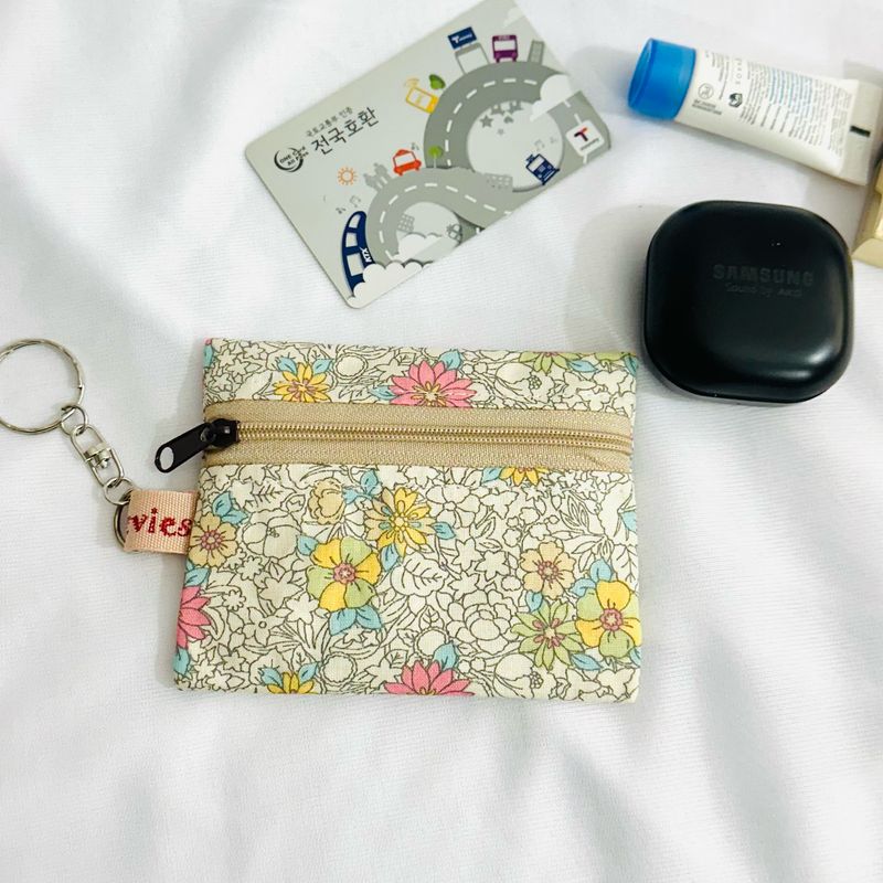 Mini Keychain Wallet - Small Floral