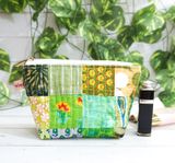 Green Patchwork Cosmetics Bag