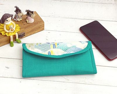 Trifold Wallet For Women - Fabric Wallet - Mint Green