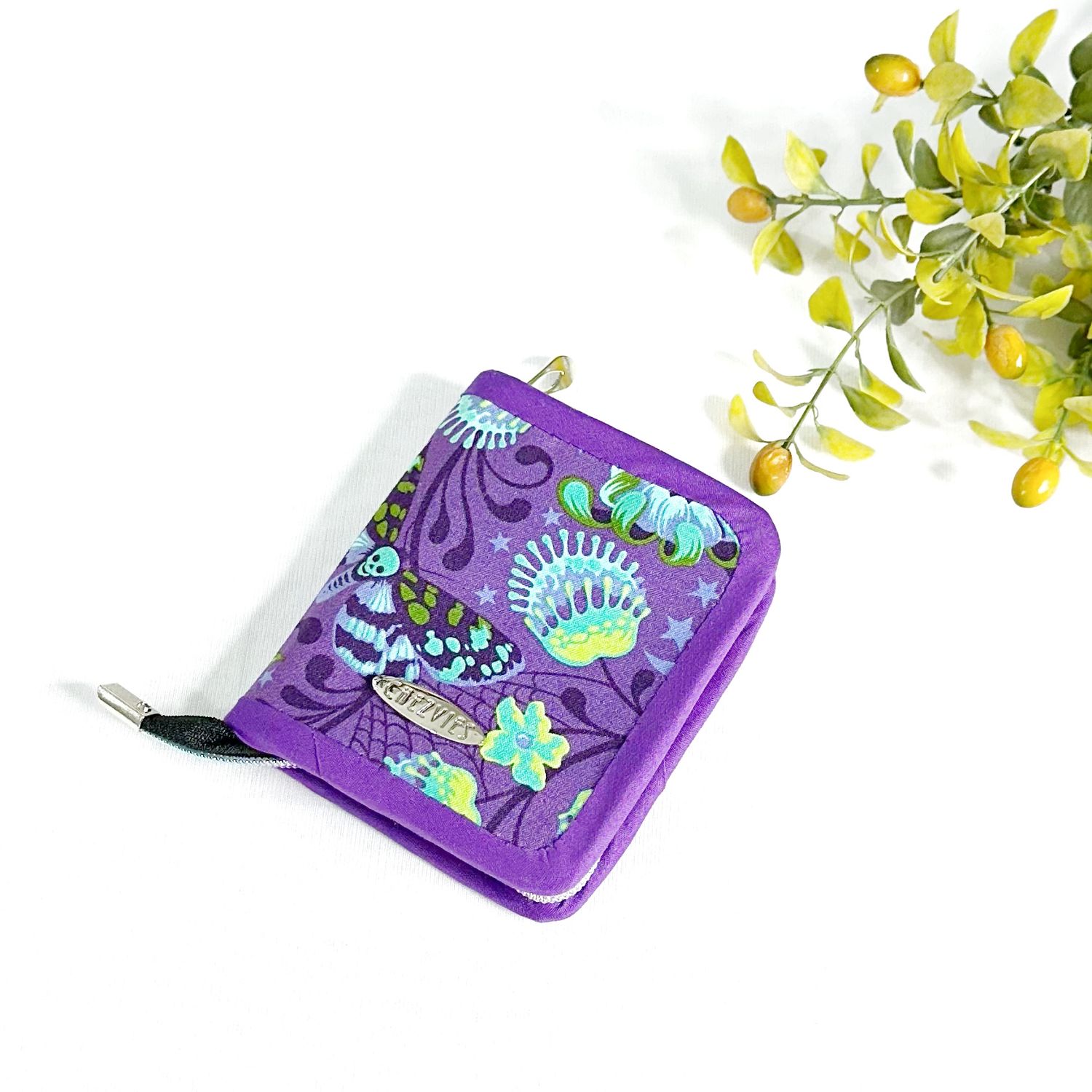 Purple Handmade Fabric Wallet - Tula Pink