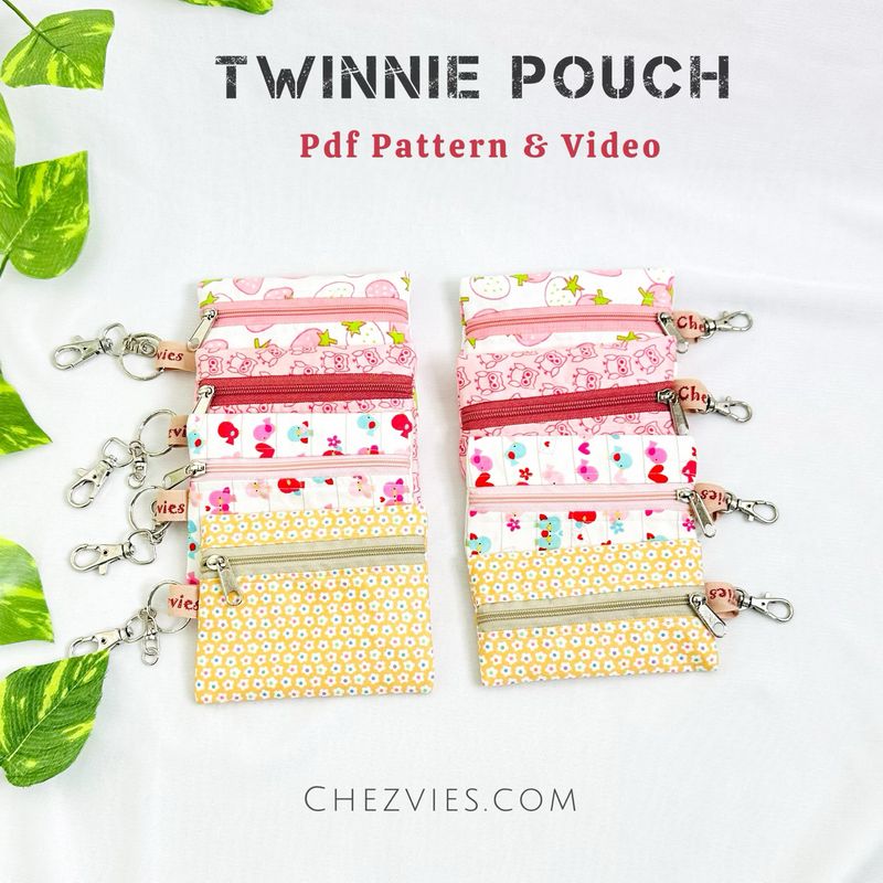 Twinnie Pouch Mini Keychain Wallet Sewing Pattern