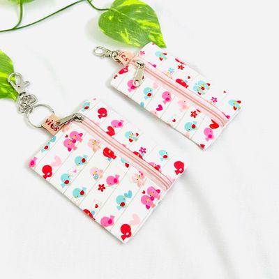 Handmade Mini Keychain Wallet - Cute Birds