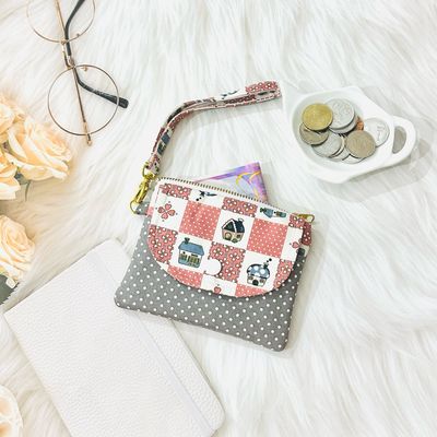 Pochette Wristlet Wallet - Pink And Grey