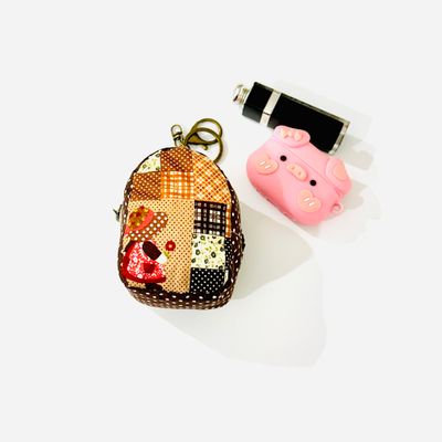 Brown Mini Keychain Backpack - Sunbonnet Sue