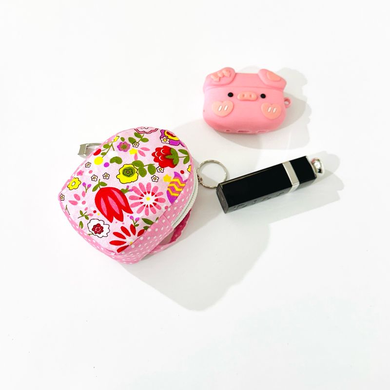 Pink Floral Mini Keychain Backpack