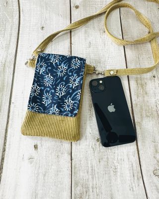 Corduroy Floral Crossbody Mobile Sling Bag