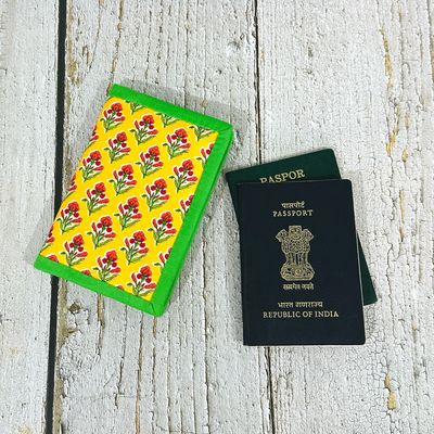 Yellow Floral Passport Wallet