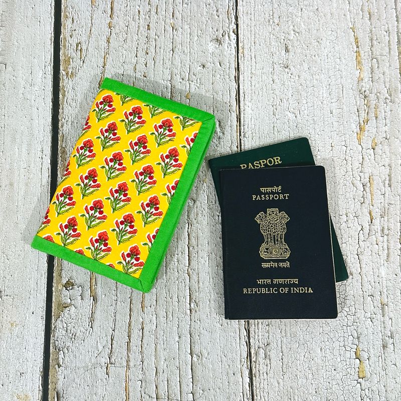 Yellow Floral Passport Wallet