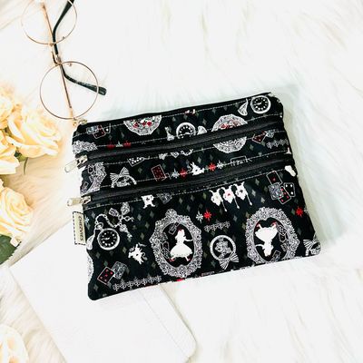 Triple Zipper Bag - Alice In Wonderland