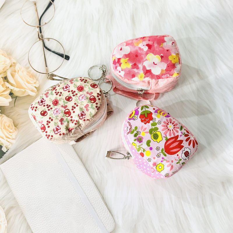 Pink Floral Mini Keychain Backpack