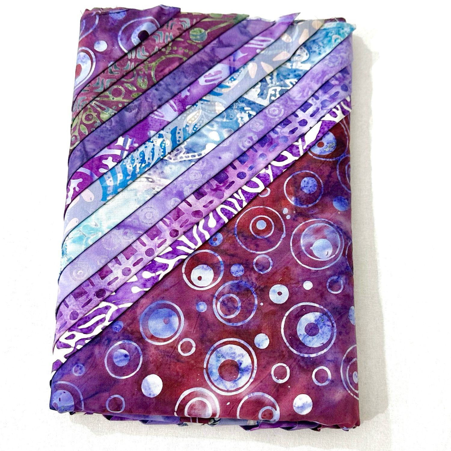 Purple Bali Batik Fat Quarter Bundle - set of 10