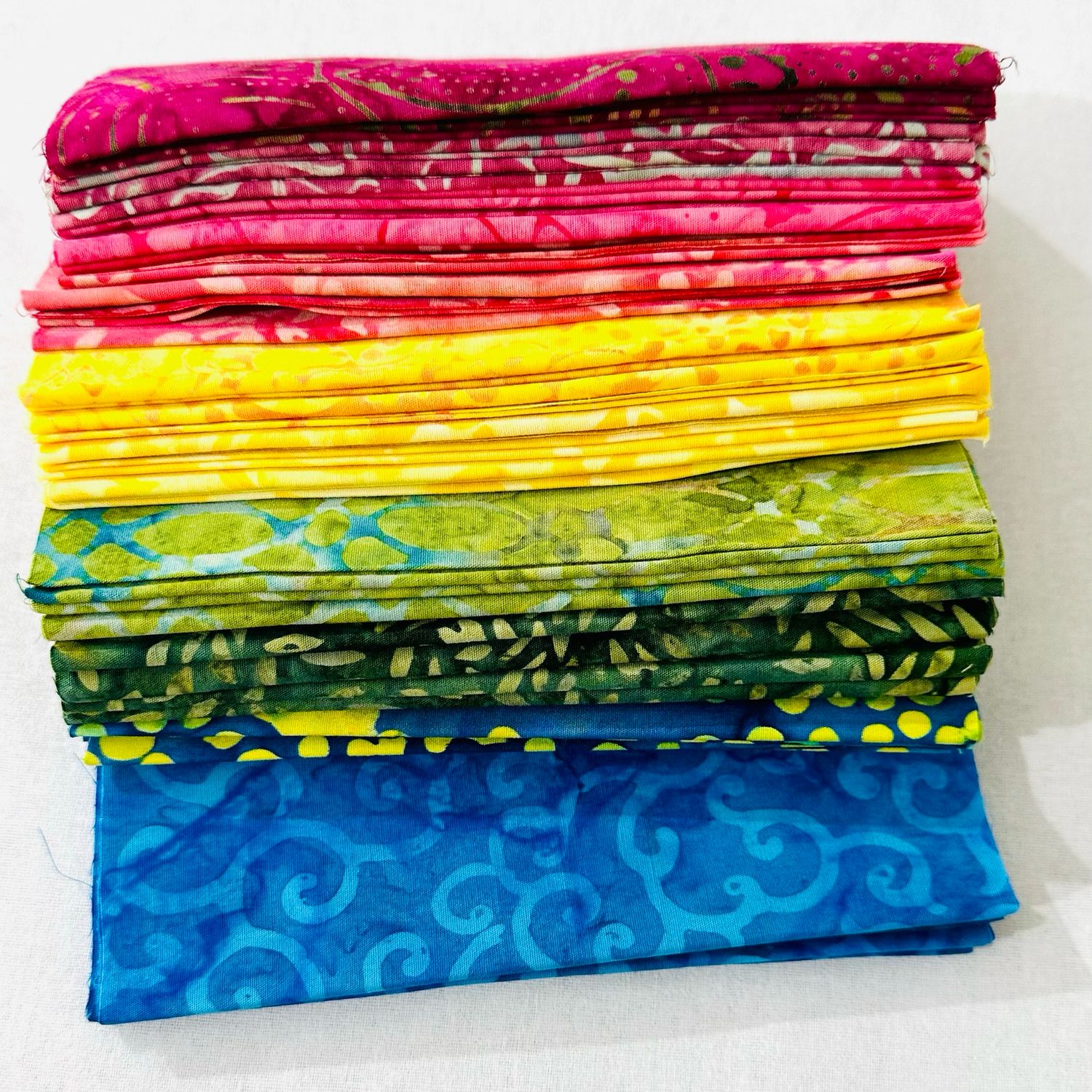 Rainbow Shade Bali Batik Teal-  6 X 44 Inch Bundle - Set Of 20