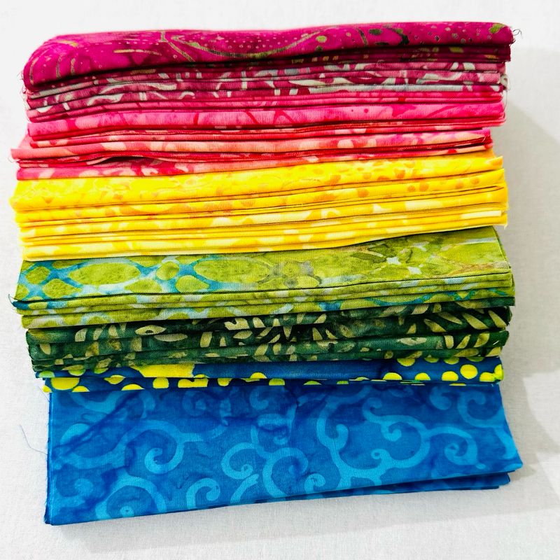 Rainbow Shade Bali Batik Teal-  6 X 44 Inch Bundle - Set Of 20
