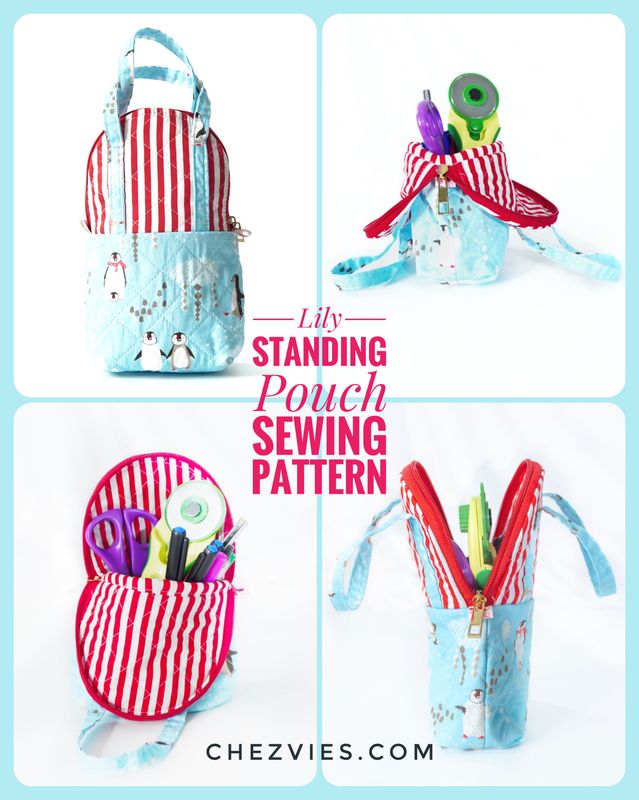 Lily Standing Pouch Pdf Sewing Pattern with Video Tutorial