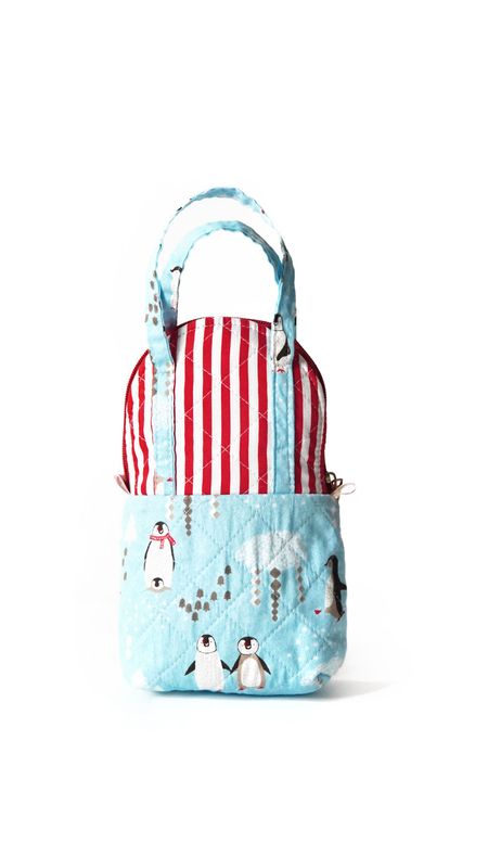 Cute Stand Up Zipper Pouch - Blue Red