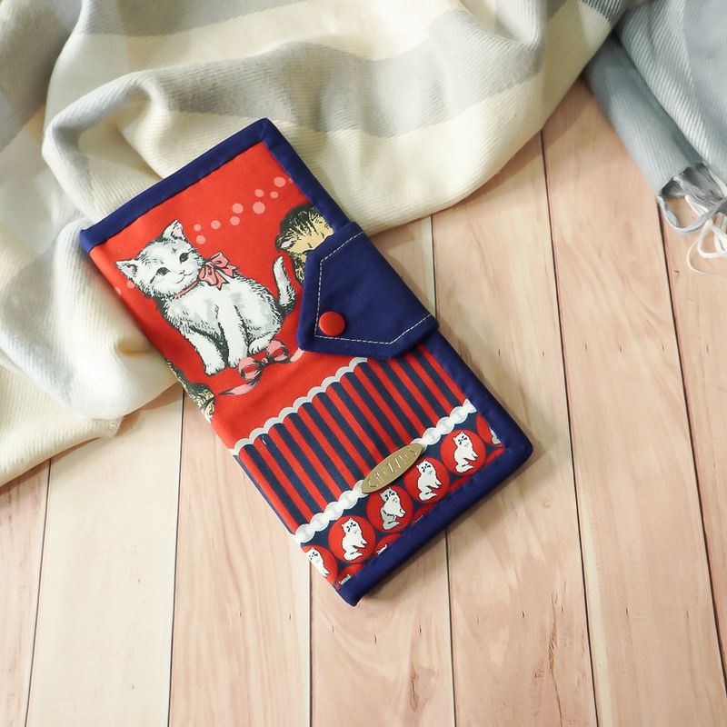 Cute Kitty Print Fabric Wallet for Women