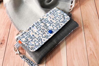 Floral Wristlet Wallet - Floral Grey Phone Wallet - Medium Size