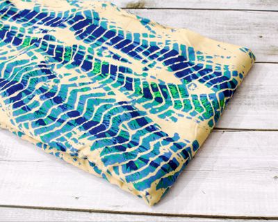 Blue Beige Tie Dye Glace Cotton Fabric