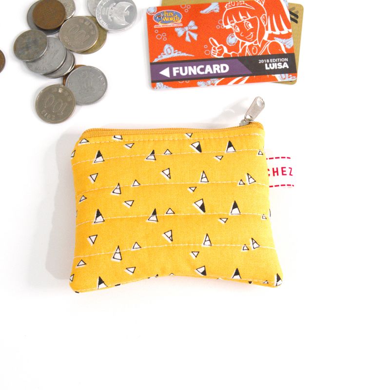 Quilted Coin Pouch - Bright Yellow