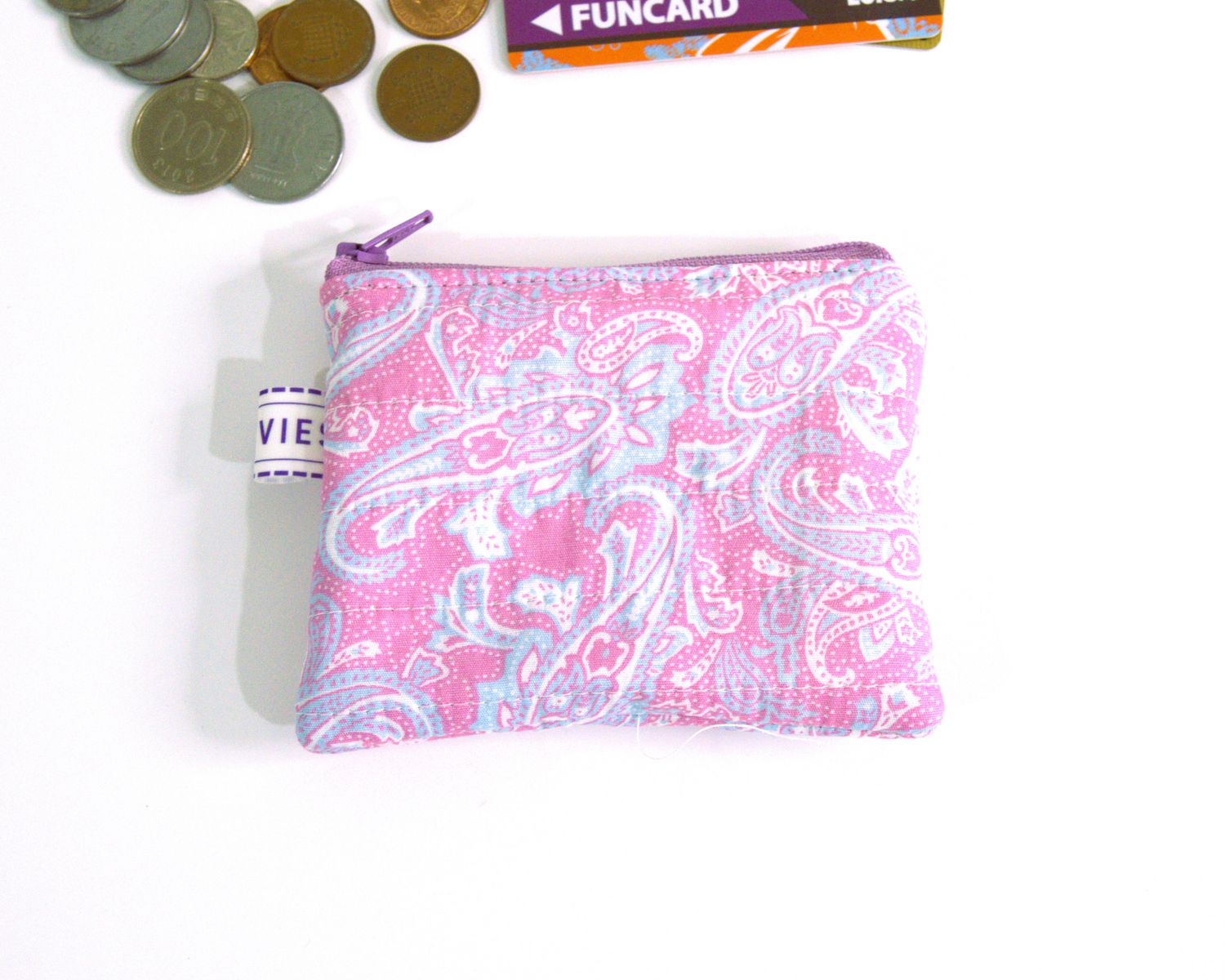Quilted Coin Pouch - Paisley