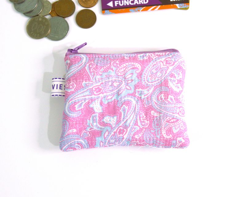 Quilted Coin Pouch - Paisley